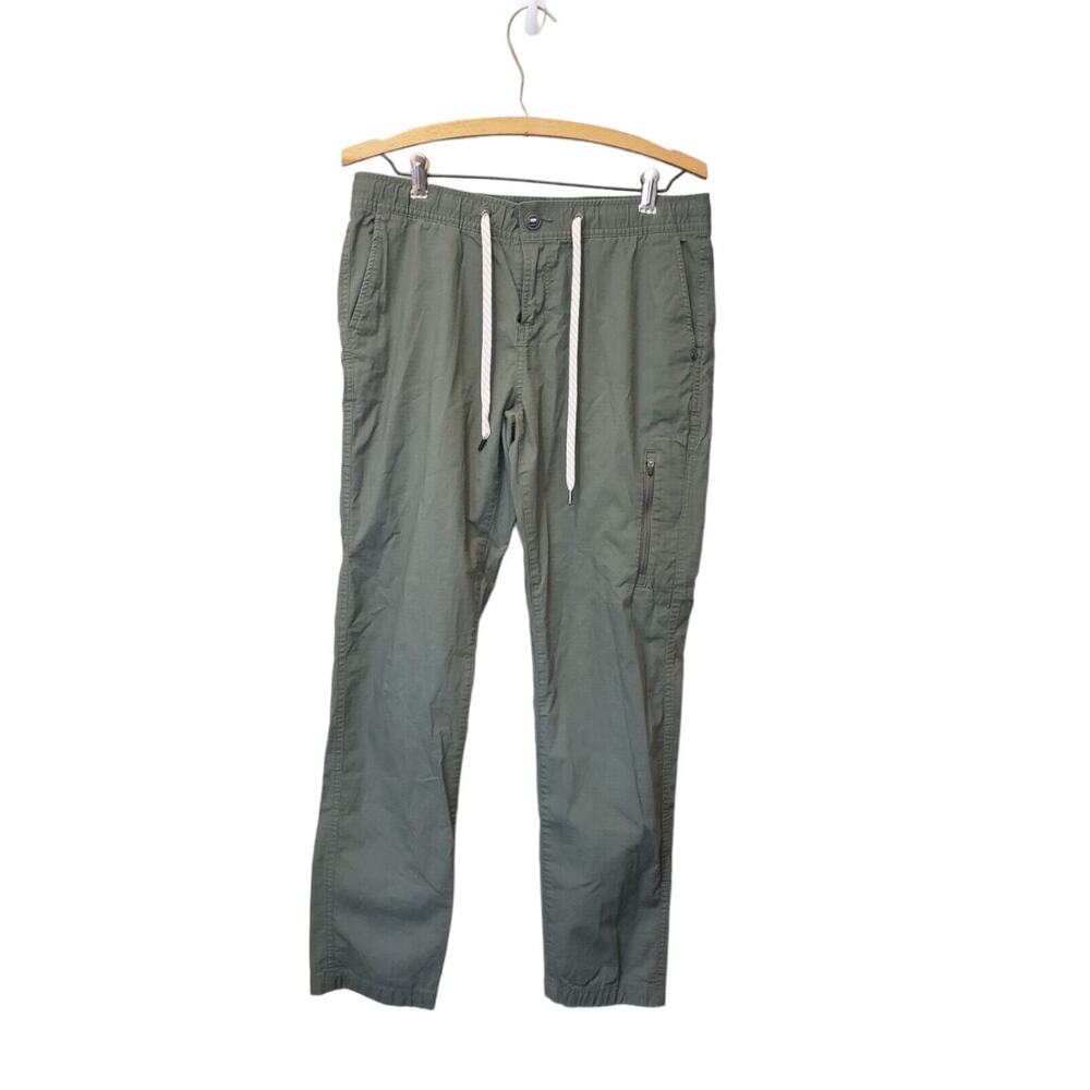 Vuori Womens Ripstop Pants in Army Green Elastic Waist Medium Athleisure